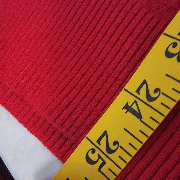 Vila Milano Sweater Ribbed Red Classic Career Rpund NeckWomens Medium EUC - Picture 8 of 8